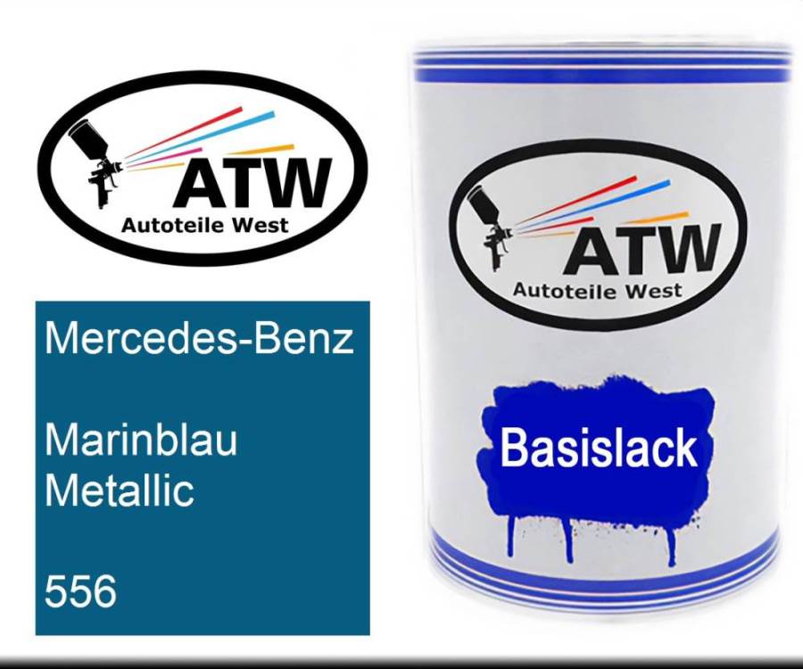 Mercedes-Benz, Marinblau Metallic, 556: 500ml Lackdose, von ATW Autoteile West.